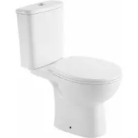 Wiesbaden Duoblok Toilet Brady Staand Rimless AO Met Toiletzitting Glans Wit