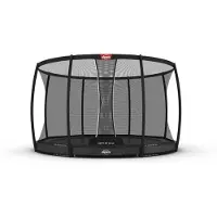 Berg Elite InGround 430 Trampoline - Rond - Safety Net Deluxe XL - Airflow Pro Springdoek - TwinSpring - Grijs