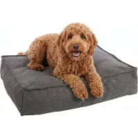Flamingo Orthopedische hondenkussen – Premium Line – Pure luxe hondenkussen 80 x 60 x 18 cm – Extra memory foam voor maximaal comfort – Baldar Hondenkussen Donkergrijs