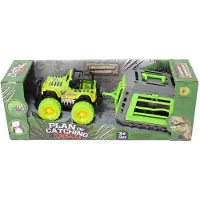 Jono Toys Auto jeep met aanhanger en dino 30 cm