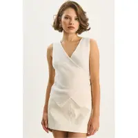 Bianco Slim Fit V-hals Gilet met Striksluiting
