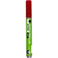 Creotime Glas- en porseleinstift glitter semi-dekkend - donkerrood