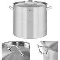 Royal Catering Gastro-kookpan met deksel, roestvrij staal, geschikt voor inductiekookplaten, 17 liter