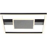 Brilliant LED Deckenleuchte Reno Schwarz 37x37cm 30W 3500lm Warmweiß 3000K Sternenhimmel