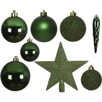 Décoris Kerstboomdecoratie Tjardo Groen 33-delig