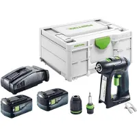 Festool C 18-Basic accuboormachine 18 V 45 Nm borstelloos + 2x accu 5,0 Ah + snellader + Systainer