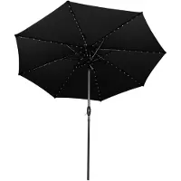 Monster Kantelbare stokparasol - zwart - 2.7 m - led verlichting