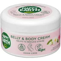 Happy Earth Mama Care Buik- en Lichaamscrème - 100% Natuurlijk - Helpt Striae Voorkomen & Verminderen - Zwangerschapsstriemen - 200 ml
