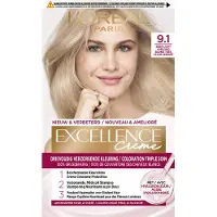 L'Oréal 1+1 gratis: Excellence Crème Permanente Crèmekleuring 9.1 Zeer Licht Asblond