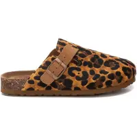 Xti Dames Klompen 142871 bruin (41), Leer, Plat, Geen, Casual, Dierenprint 14287106-LEOPARDO