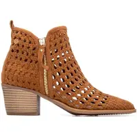 Xti Dames Enkellaarsjes 145267 bruin (40), 3 tot 5 cm, Ritssluiting, Casual, Sportief 14526701-CAMEL