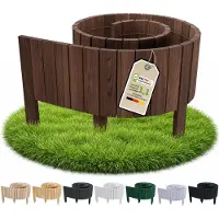 Pemicont borderrand hout - 20 cm hoog - 200 cm - bruin - rechte bovenkant - tuinafscheiding - grenen