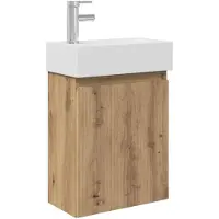 vidaXL Badkamermeubel met kraan Artisanaal eiken 45,5 x 22,5 x 84 cm