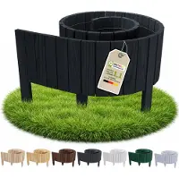 Pemicont borderrand hout - 10 cm hoog - 200 cm - zwart - rechte bovenkant - tuinafscheiding - grenen