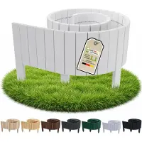 Pemicont borderrand hout - 30 cm hoog - 200 cm - wit - rechte bovenkant - tuinafscheiding - grenen
