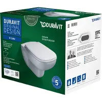 Duravit D-Code Closet Wand set inclusief Zitting Rimless 35,5x54,5 cm Wit