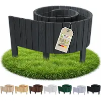 Pemicont borderrand hout - 40 cm hoog - 200 cm - antraciet - rechte bovenkant - tuinafscheiding - grenen