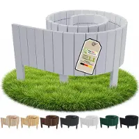 Pemicont borderrand hout - 10 cm hoog - 200 cm - zilver - rechte bovenkant - tuinafscheiding - grenen