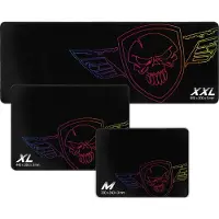 Spirit DARSKULL XL Gaming Muismat - Bureau Onderlegger - 44x33 cm - Micromesh Oppervlak - Antislip Onderkant - Gestikte Randen - Zwart