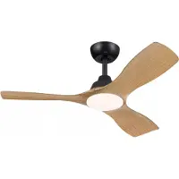 Philips Olas Ventilator met LED lamp - Diameter: 106cm - Instelbaar wit licht van 3000K tot 6500K - Dimbaar tot 5% - Inclusief afstandsbediening - 2650 Lumen - Zwart/Hout