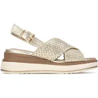 Xti Dames Sandalen 145252 goud (38), Goudkleurig, Stof, 3 tot 5 cm, Gesp, Casual, Sportief 14525201-ORO