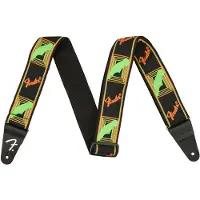 Fender Neon Gegraveerde Gitaarband, 2in, Groen/Oranje