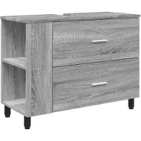 vidaXL Badkamer vaniteitsunit Grijs Sonoma 80 x 35 x 60 cm