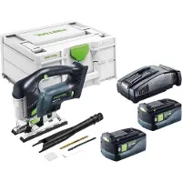 Festool PSBC 420 EB-Basic accu pendelzaag 18 V 120 mm borstelloos + 2x accu 5,0 Ah + snellader + Systainer