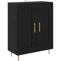 vidaXL Highboard 2 st Zwart Eiken 69,5 x 34 x 180 cm Bewerkt hout