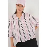 Big Dart Gestreepte V-hals Blouse