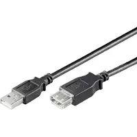 Ewent EC1013, 3 meter, USB A, USB A, mannelijk/vrouwelijk, zwart