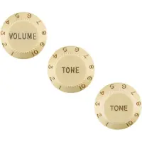 Fender STRATOCASTER KNOBS AGED WHITE (VOLUME TONE TONE) (3) LHED