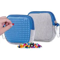 Cass film opbergtasje met siliconen paneel 15 cm grijs/blauw