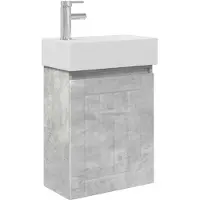 vidaXL Badkamermeubel met kraan Betongrijs 45,5 x 25,5 x 84 cm