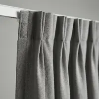 Fresh & Co Gordijnen met Linnen Look - Haken - Grijs 150 x 250 cm /