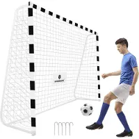 Springos Voetbaldoel met net - - 300 x 200 cm - Gelakt staal - Buizen Ø38 mm - Montage zonder gereedschap