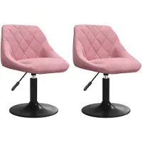 vidaXL Eetkamerstoelen draaibaar 2 st fluweel roze