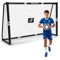 HyperMotion Voetbaldoel - - HYP91 DOEL ZWART M - 240x160x85 cm - Staal 32 mm - Weerbestendig net