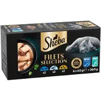 Sheba 3x Kattenvoer Nat Filets Witte Vis In Saus Multipack 6x60 Gr