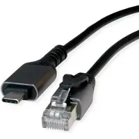 Value USB 3.2 Gen 2 Type C naar Gigabit Ethernet converterkabel, zwart, 1 meter