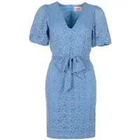 Freebird Dames Kleedjes F-jer-lace-flower-26-1 - Blauw - Maat XS