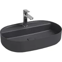Isvea Infinity Oval Opzetwastafel, 60x40cm, antraciet