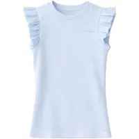 NIK&NIK T-shirt lichtblauw rib gebreid Meisjes Stretchkatoen Ronde hals - maat 164