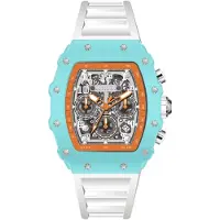 Invicta Racing 69708 Herenhorloge - Quartz Uurwerk - Acryl met Zilveren Wijzerplaat - 43 mm