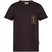 Sturdy T-shirt Desert Fiesta met backprint donkerbruin Jongens Katoen Ronde hals - maat 110