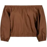Aaiko Dames Blouses Maddy Popline Co 540 - Bruin - Maat XL