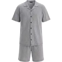 Dagi Pyjama kort grijs / zwart