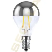 Segula LED lamp E14 | Kogel G48 | Filament | Kopspiegel | Zilver | 2700K | Dimbaar | 2.5W (21W)