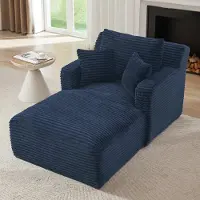 MODFU Slaapbank - Ribstof - Met Schuimvulling En Pocketveren - Modern - Voor Woonkamer Of Kantoor - Blauw