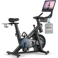 Merach Magnetische Hometrainer - 8 Weerstandsniveaus - 15,6" HD Kleuren Touchscreen - Compatibele APP - Maximaal Gewicht 136 kg